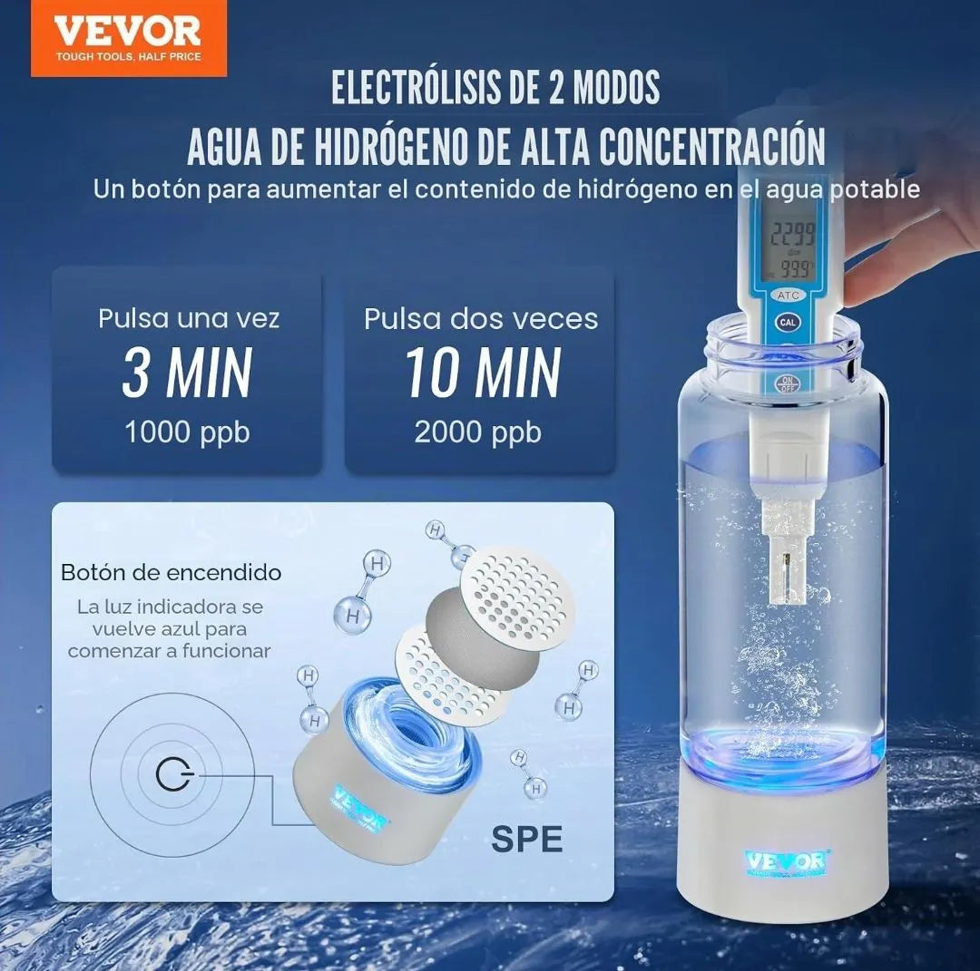 Generador de Botella de Agua de Hidrógeno - VEVOR
