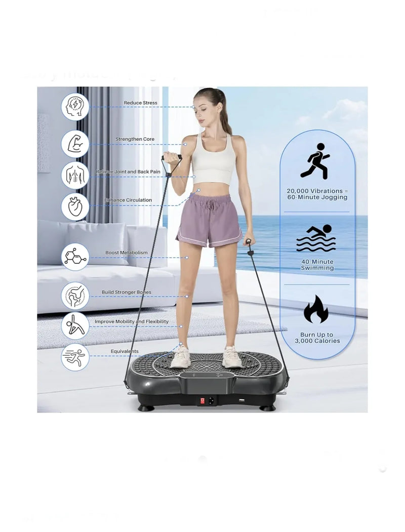 Plataforma de vibración con cuerda de saltar, entrenamiento de cuerpo entero