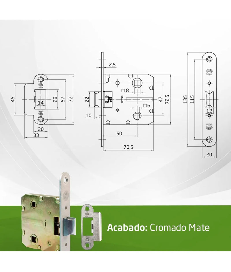 Picaporte Unificado para Puertas de Madera Amig