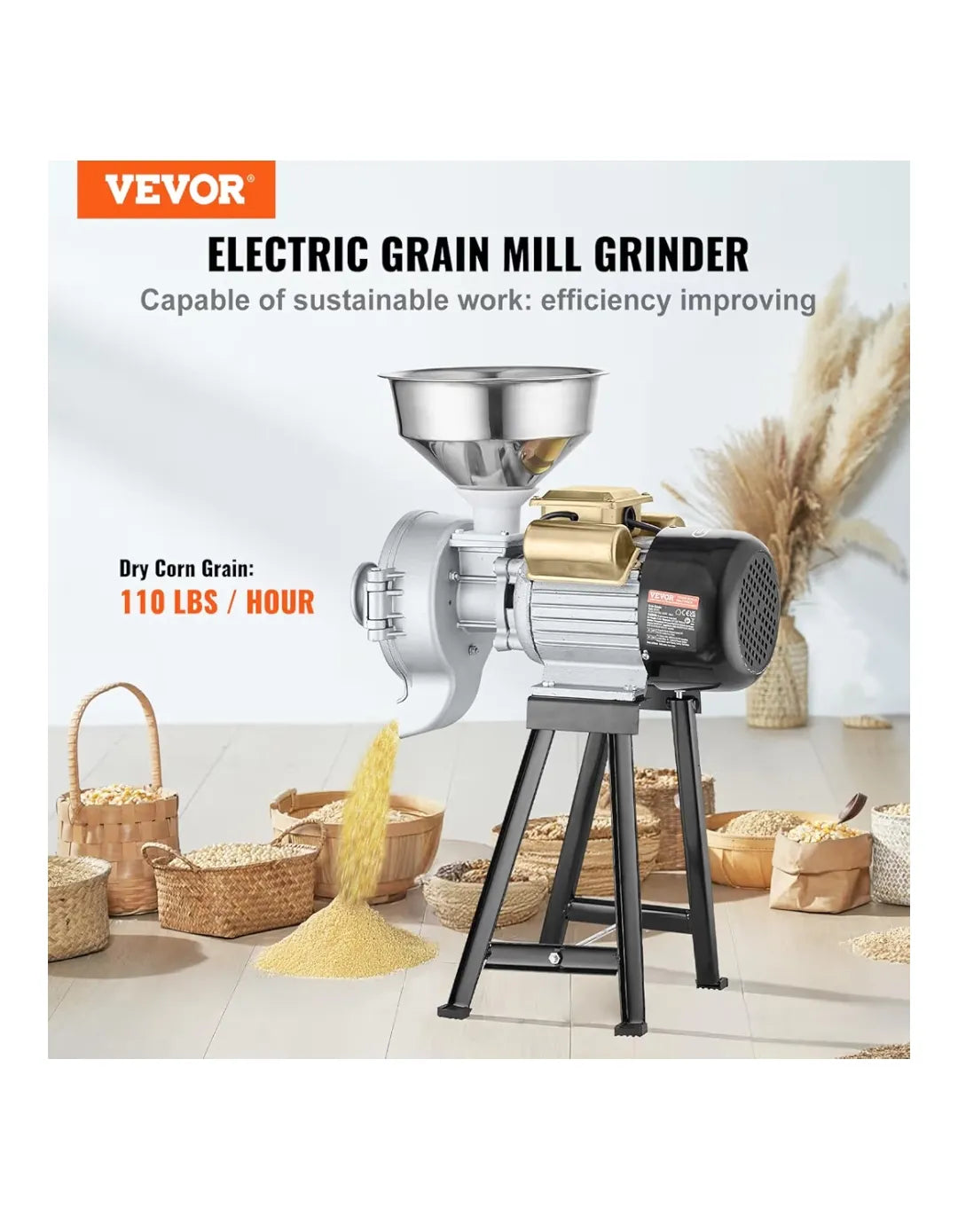 Molinillo de Grano Eléctrico 3000 W - VEVOR