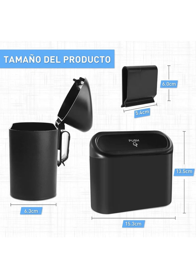 2 Piezas Bote de Basura para Coche Pequeño