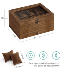 Caja de relojes con 8 ranuras