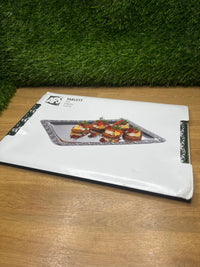Bandeja de acero inoxidable con borde decorativo APS