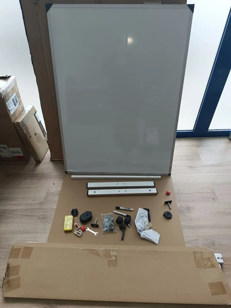 Pizarra blanca móvil de doble cara, 1200x900mm