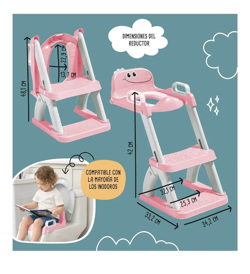 Adaptador WC para niños con escalera antideslizante