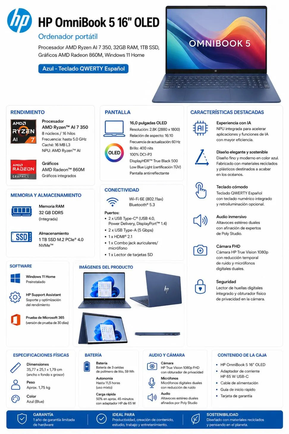 portátil HP OmniBook 5 16 OLED