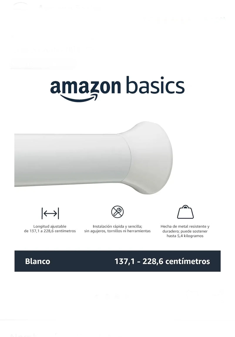 Barra de Cortina de Ducha con tensión Ajustable