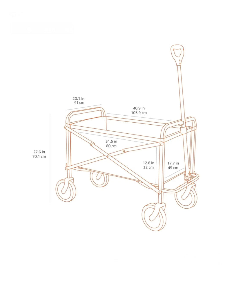 Carreta plegable para jardín y aire libre con bolsa de cubierta