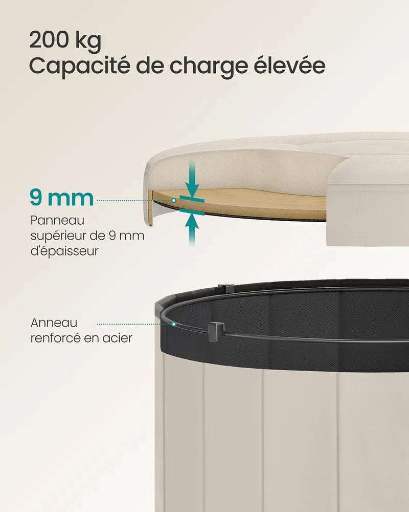 Taburete de almacenaje plegable