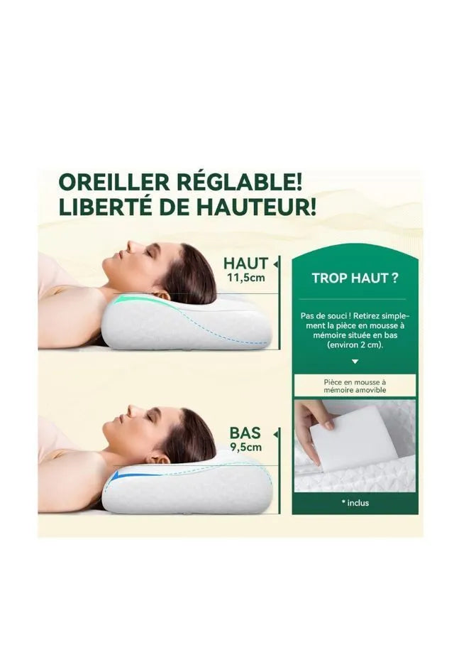 Almohada de Espuma viscoelástica de Altura Ajust.