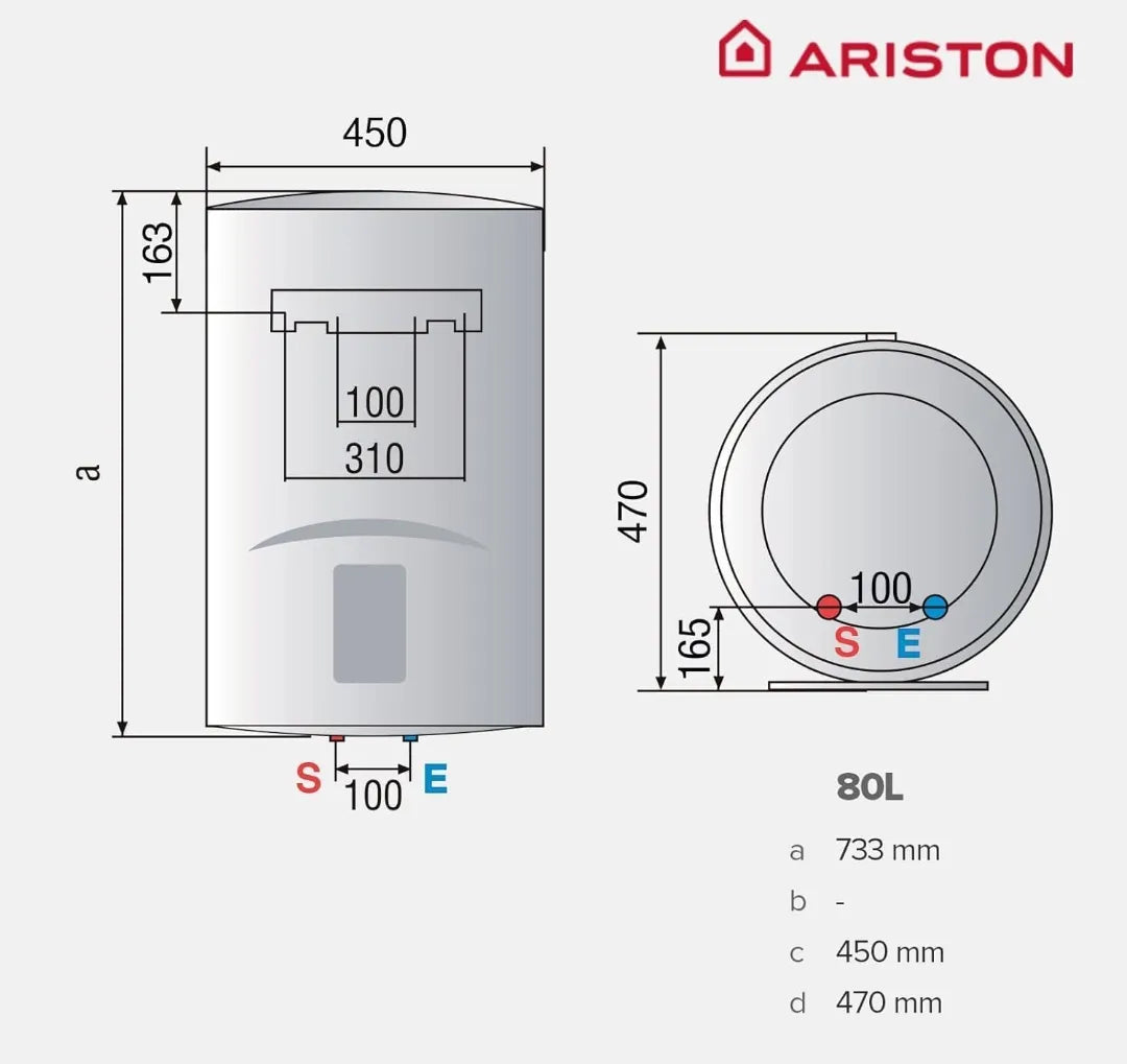 Termo electrónico de 80 litros - Ariston