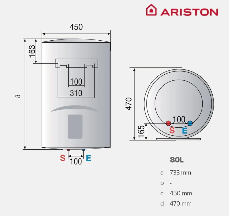 Termo electrónico de 80 litros - Ariston