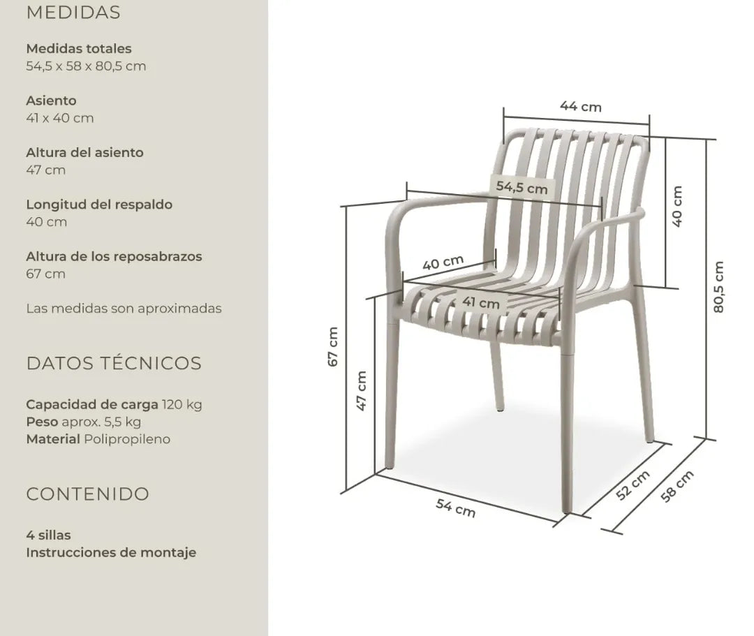 Sillas Terraza Exterior Apilables