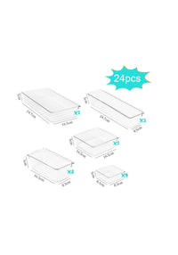 24 Cajas Organizador de Cajón Plástico