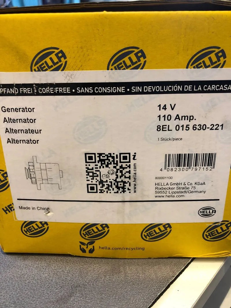 Alternador HELLA 14V 110A 8EL 015 630-221