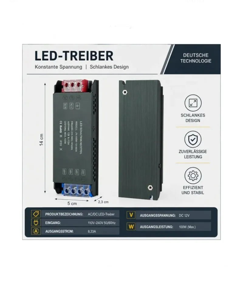 Transformador LED de 12 V 100 W