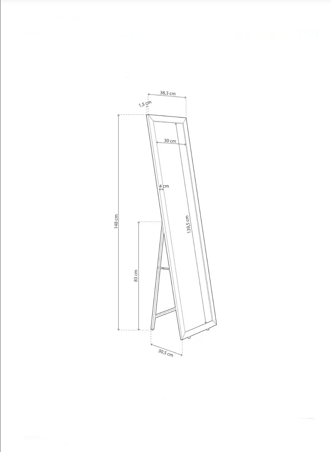 Espejo Rectangular de Pie - DUEHOME