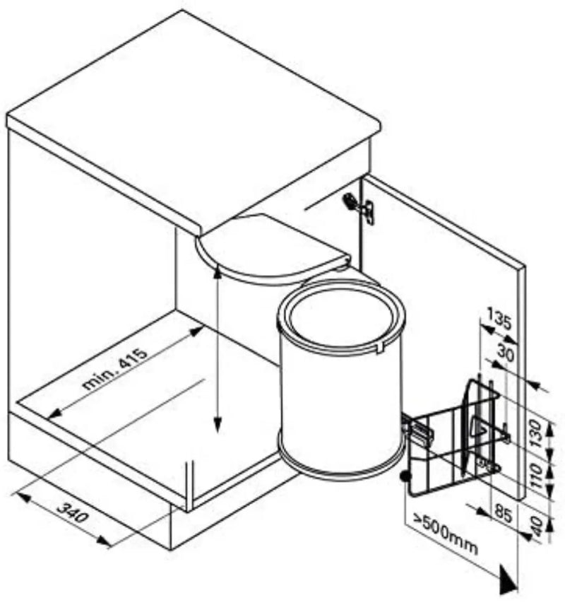 Cubo de basura para puerta