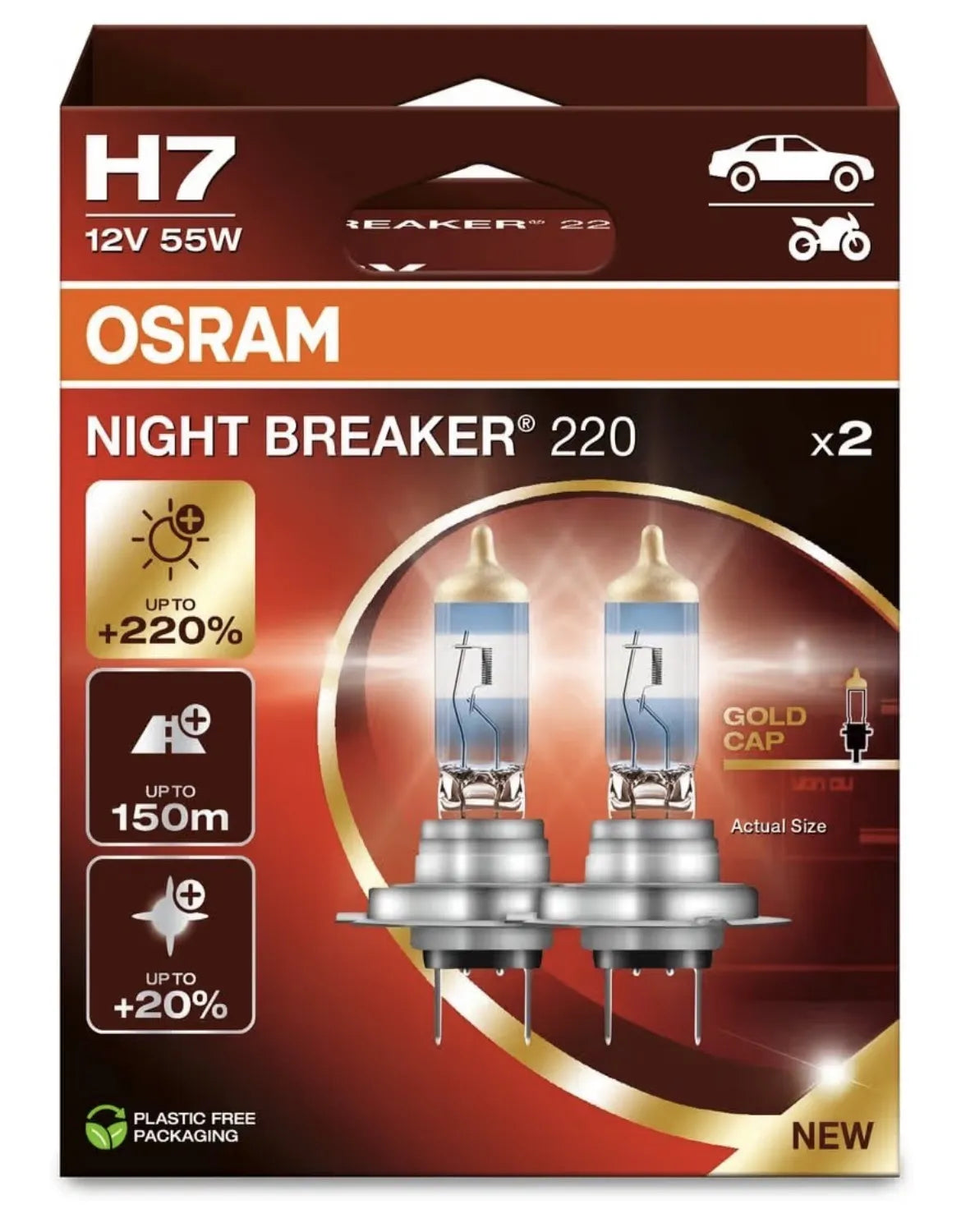 Lámpara de faro halógeno OSRAM NIGHT BREAKER 220