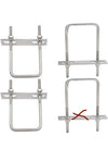 Juego de 4 tornillos en U M6 de 50 x 100 mm