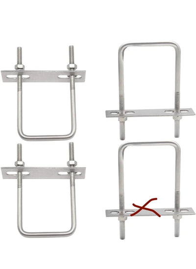 Juego de 4 tornillos en U M6 de 50 x 100 mm