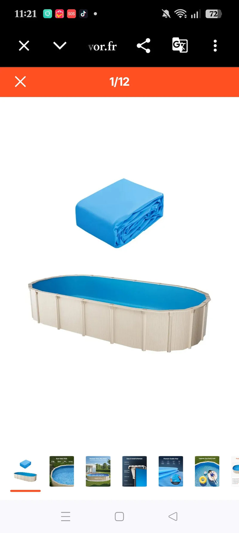 Revestimiento ovalado para piscina Vevor
