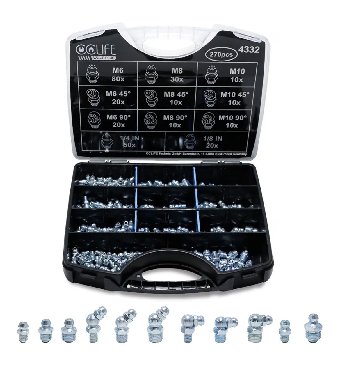 Kit de Surtido de Accesorios de Engrasador CCLIFE