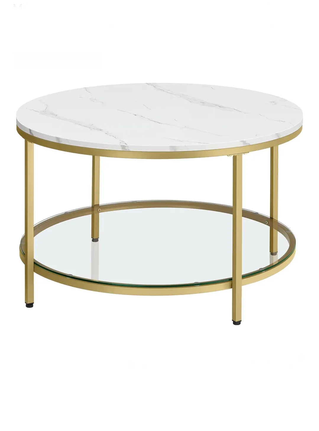 Mesa de Centro efecto Mármol y Oro