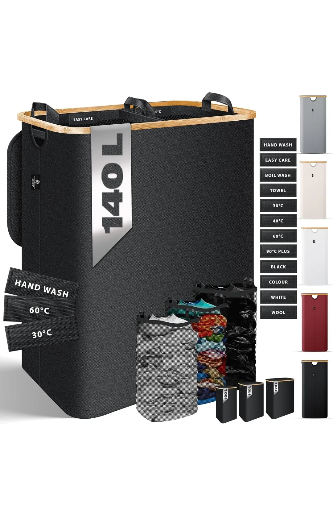 Cesto de ropa con tapa plegable Kesser