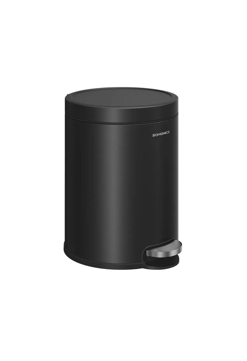 Cubo de Basura de Baño, 6 L, Cubo de Acero con Tapa de Cierre Suave