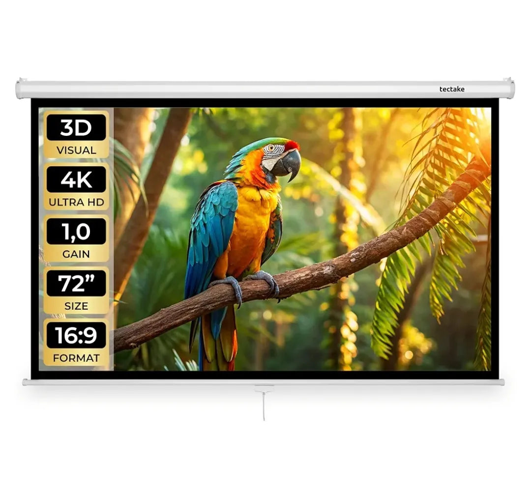 Pantalla Proyector Enrollable 72 Pulgadas16:9