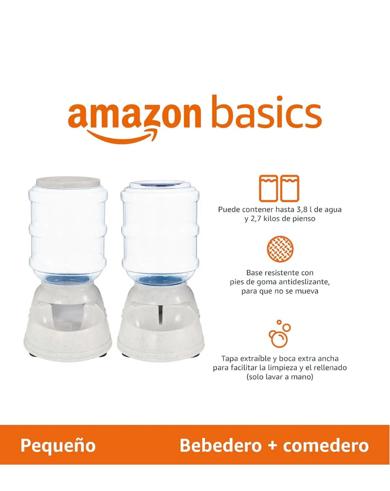 Bebedero y comedero para perros - AmazonBasics