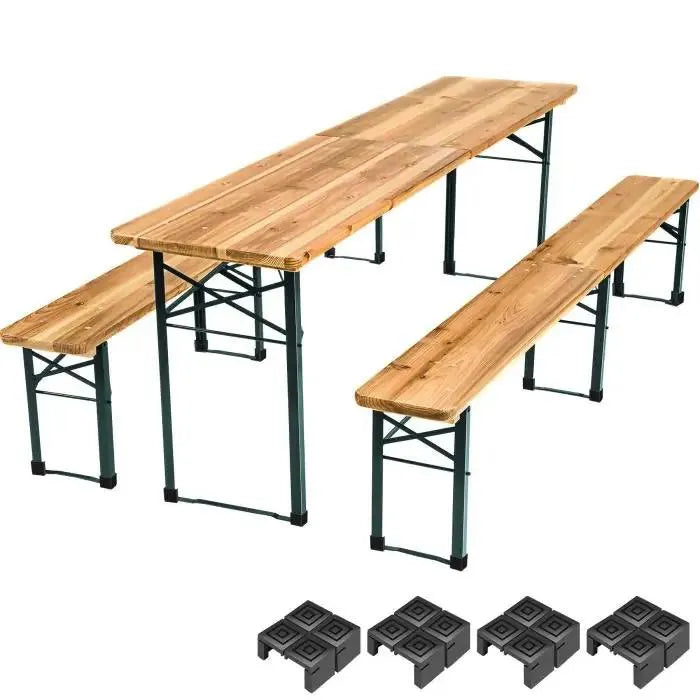 Juego de bancos y mesa para jardín