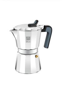 Cafetera italiana, Aluminio, Plata, 12 tazas
