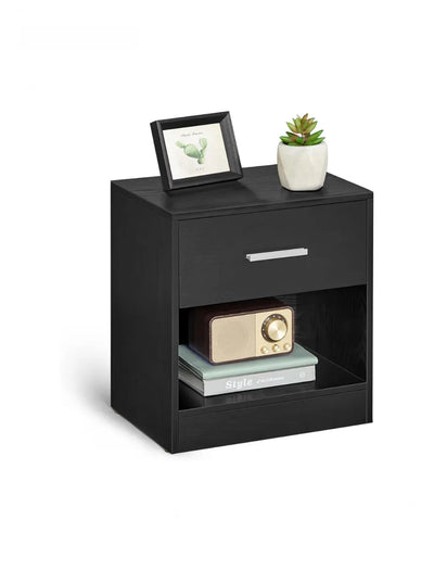 Mesita de Noche, Mesa Auxiliar con Cajón, Asa