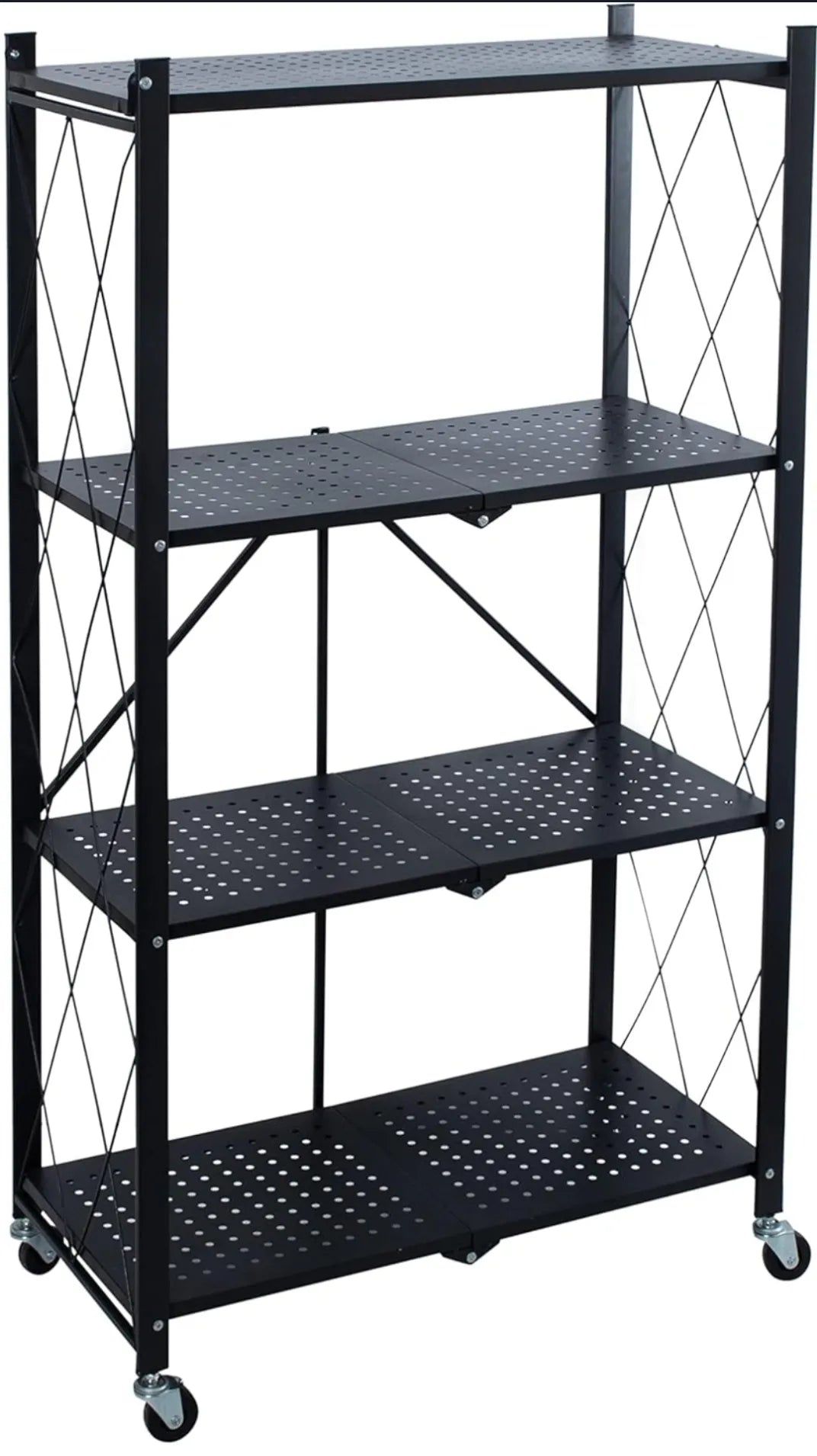 Estante de metal plegable con ruedas - Organize