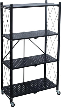 Estante de metal plegable con ruedas - Organize