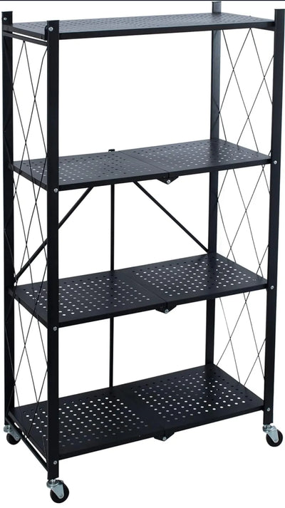 Estante de metal plegable con ruedas - Organize