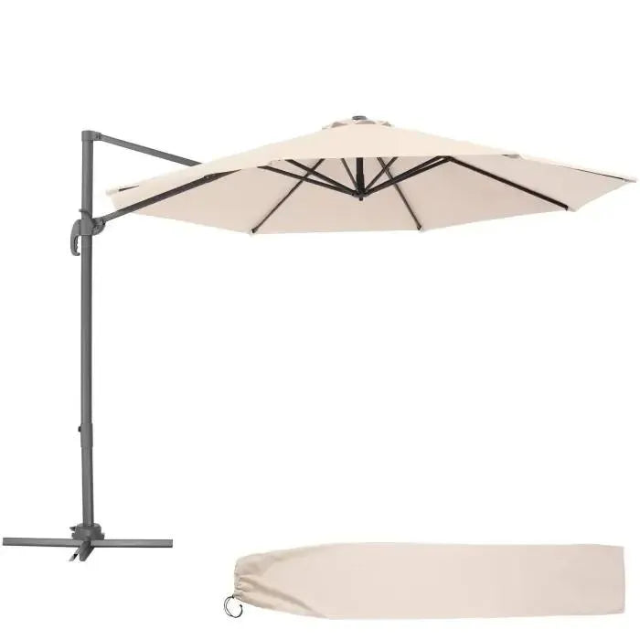 Parasol color beige de 300cm con pedal