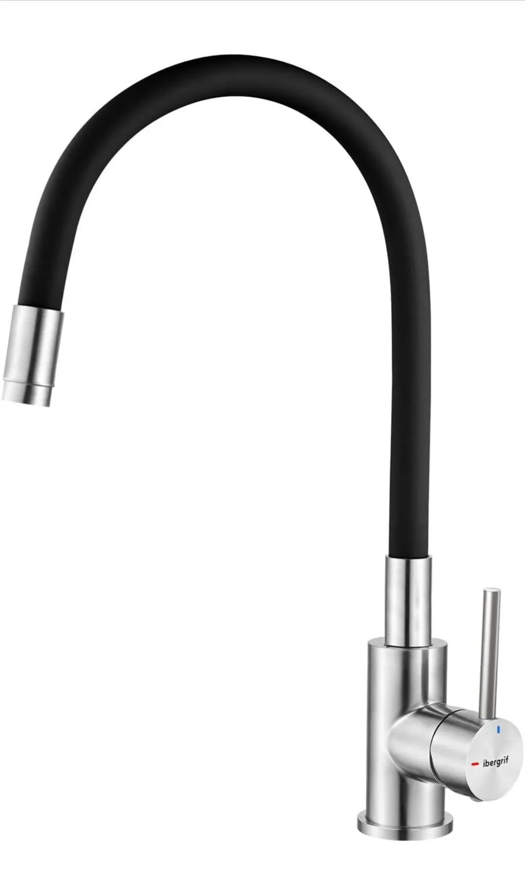 Grifo de cocina caño flexible ibergrif gris