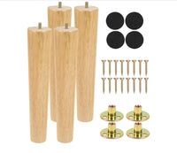 Juego de 4 patas de madera maciza