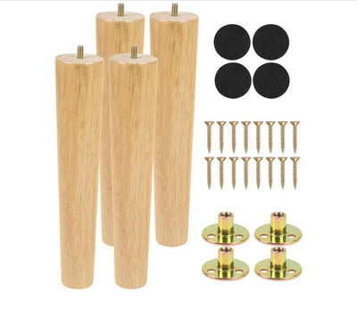 Juego de 4 patas de madera maciza