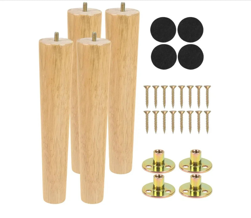 Juego de 4 patas de madera maciza
