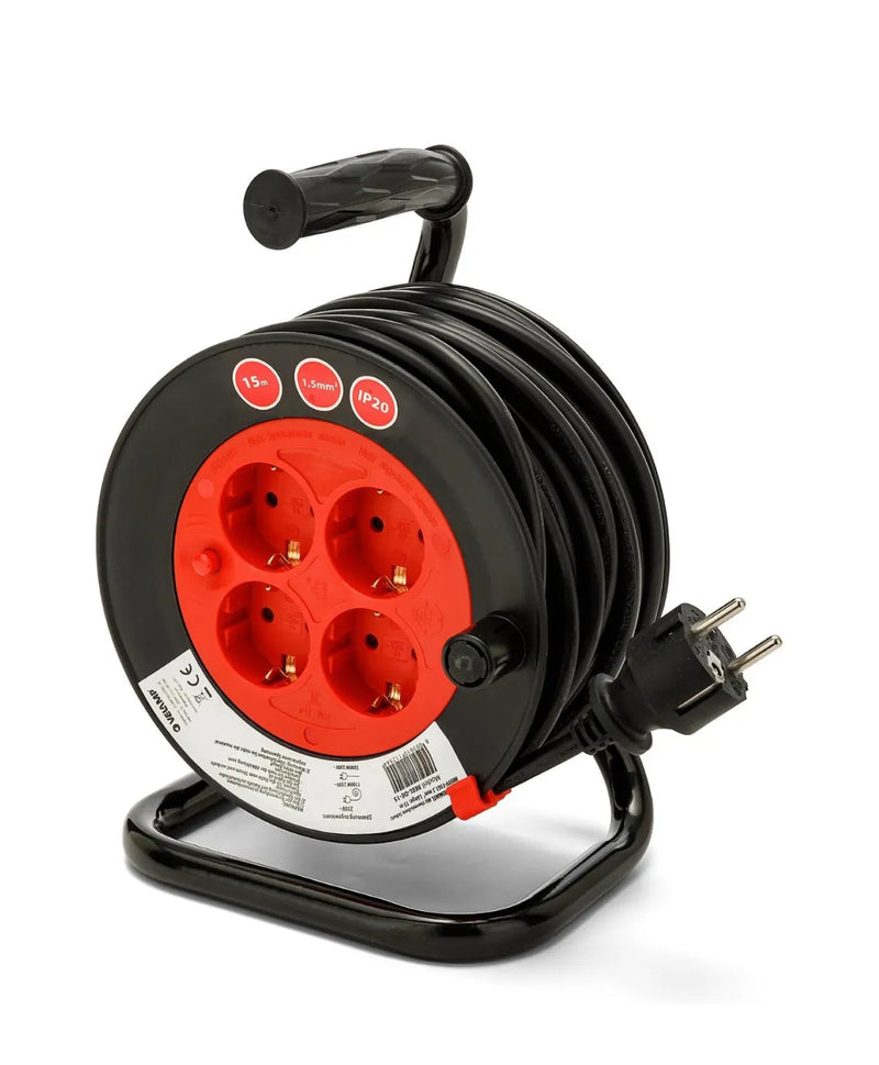 Carrete de cable DIY 4 enchufes 15M Velamp