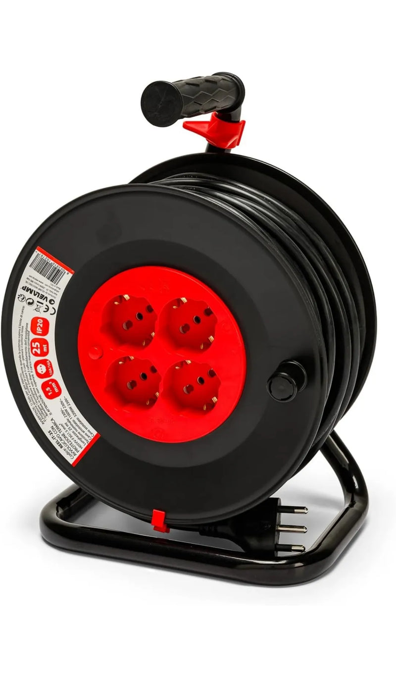 Alargador eléctrico con enrollacables 25 m