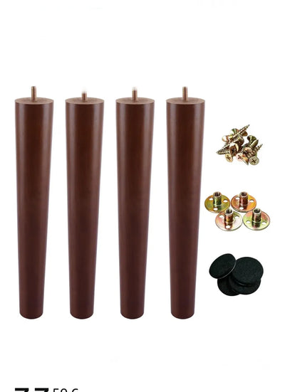 Juego 4 Patas de Mesa Marrón Oscuro