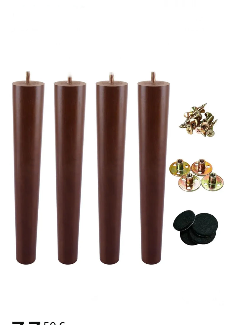 Juego 4 Patas de Mesa Marrón Oscuro