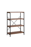 Librería de 4 niveles madera oscura con marco
