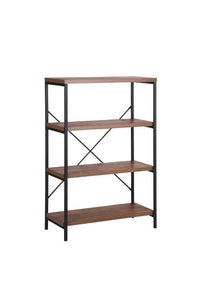 Librería de 4 niveles madera oscura con marco