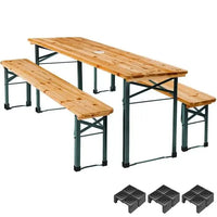 Conjunto de mesa y bancos para exterior